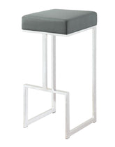 Coaster Gervase Square Bar Stool Grey and Chrome Model 105262